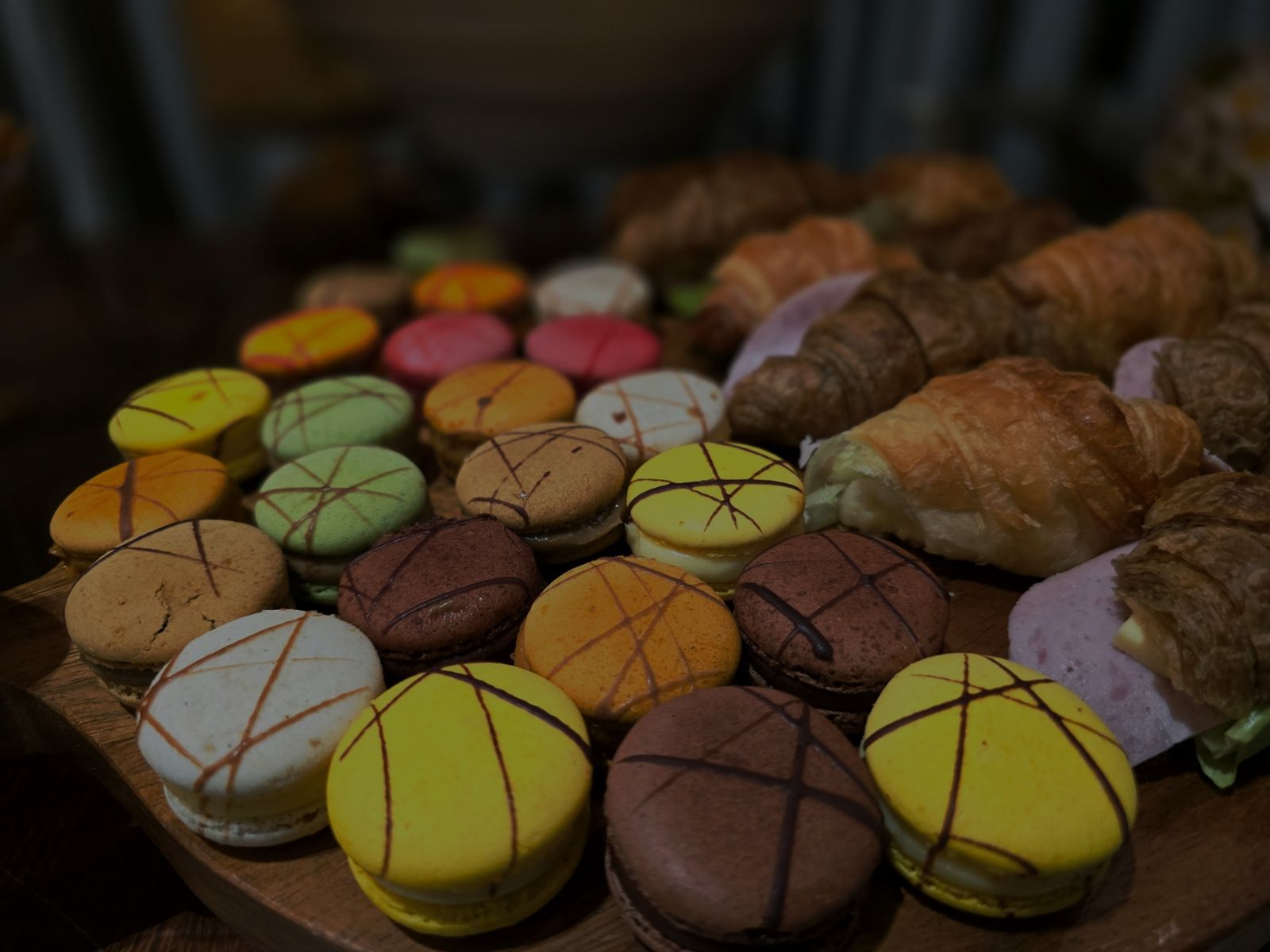 French macarons and pastries
