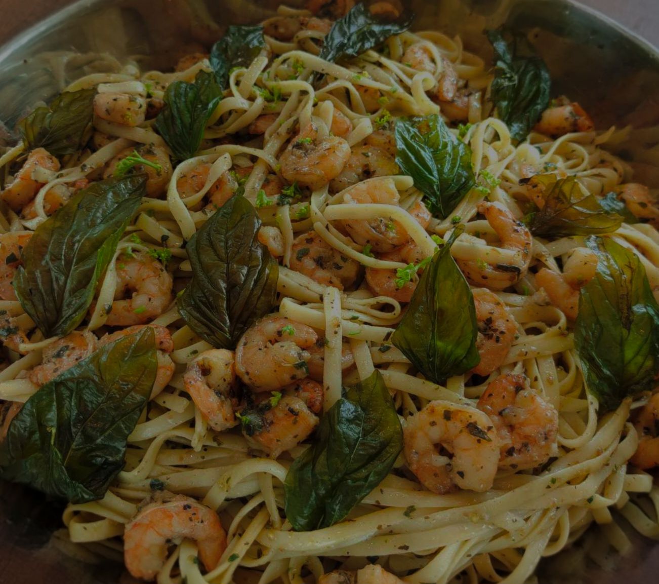 Shrimp basil aglio olio